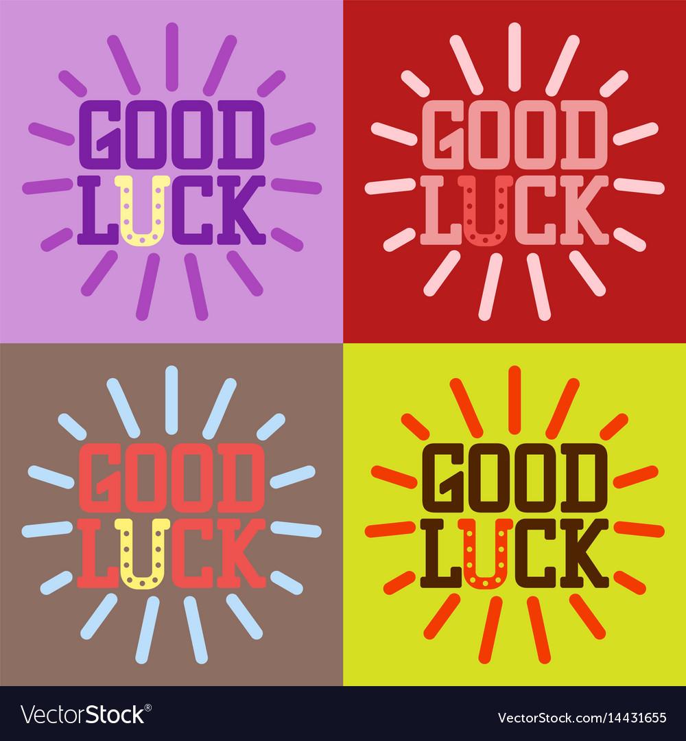 Good luck text farewell lettering with Royalty Free Vector