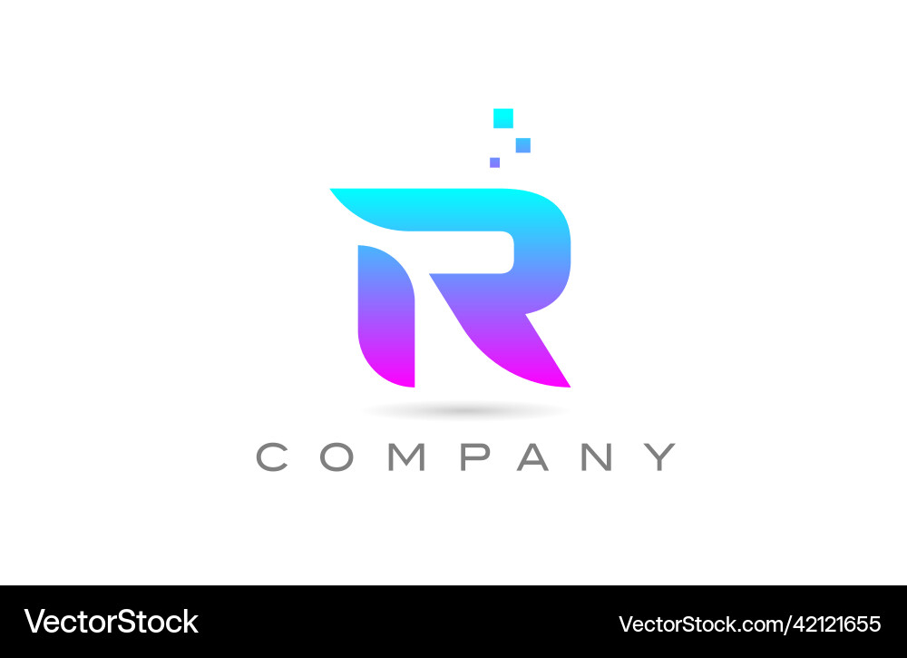 Pink r alphabet icon letter logo design creative Vector Image