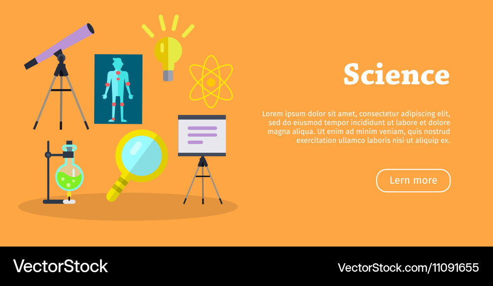 Science Banner Scientific Equipment Research Vector Image