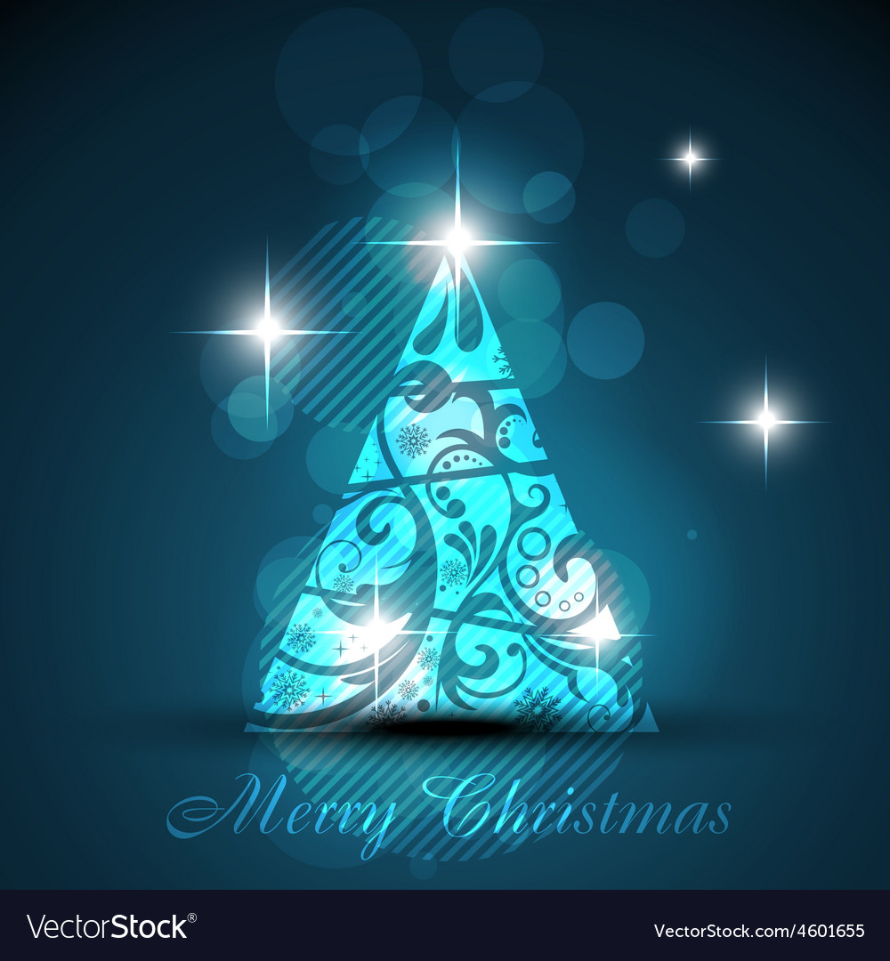 Shiny christmas tree Royalty Free Vector Image