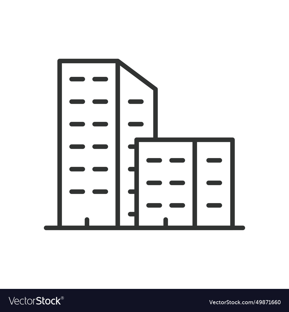 Building icon line design house apartment home Vector Image