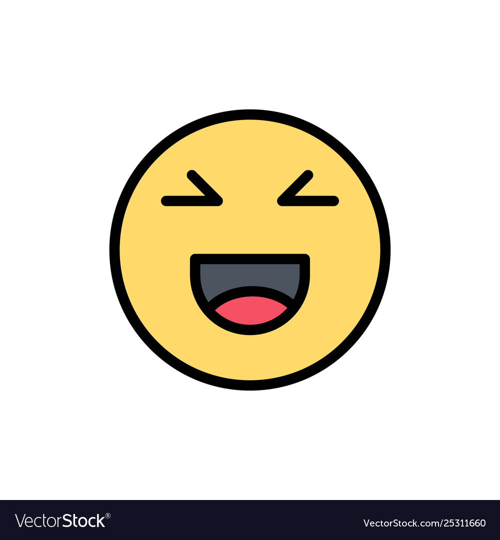 Chat emojis smile happy flat color icon icon Vector Image