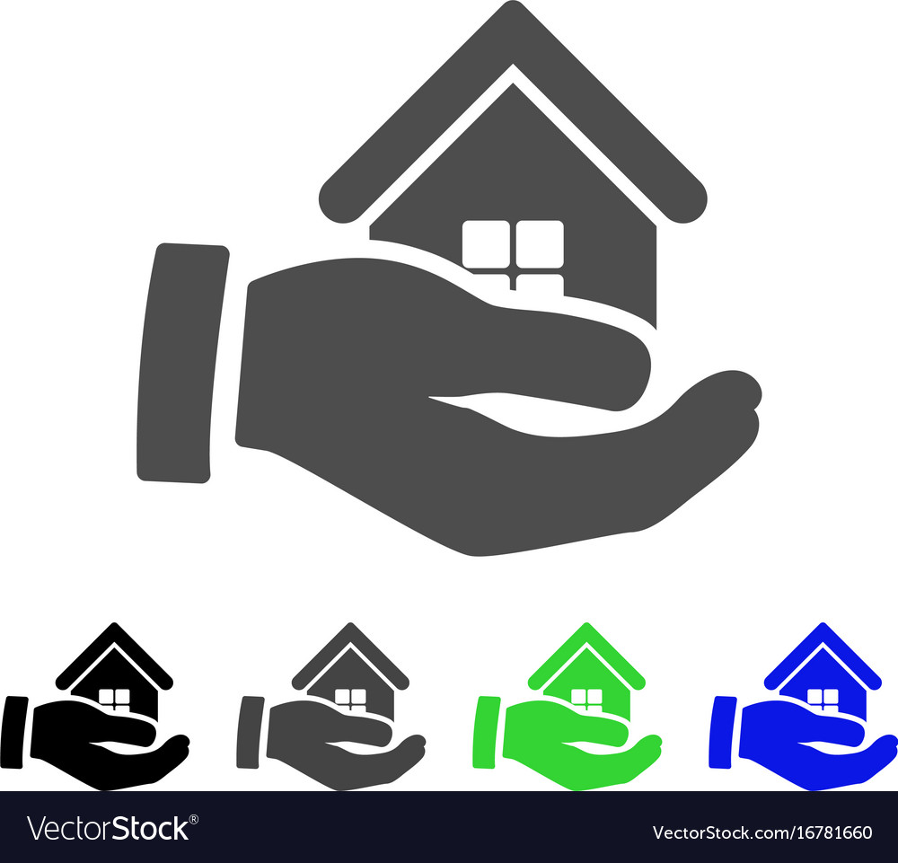 Realty offer hand flat icon Royalty Free Vector Image