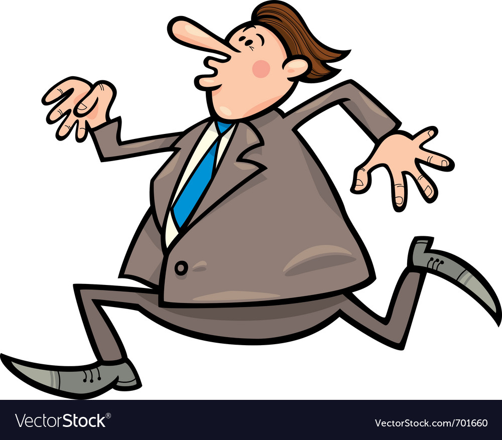 Running overweight businessman Royalty Free Vector Image