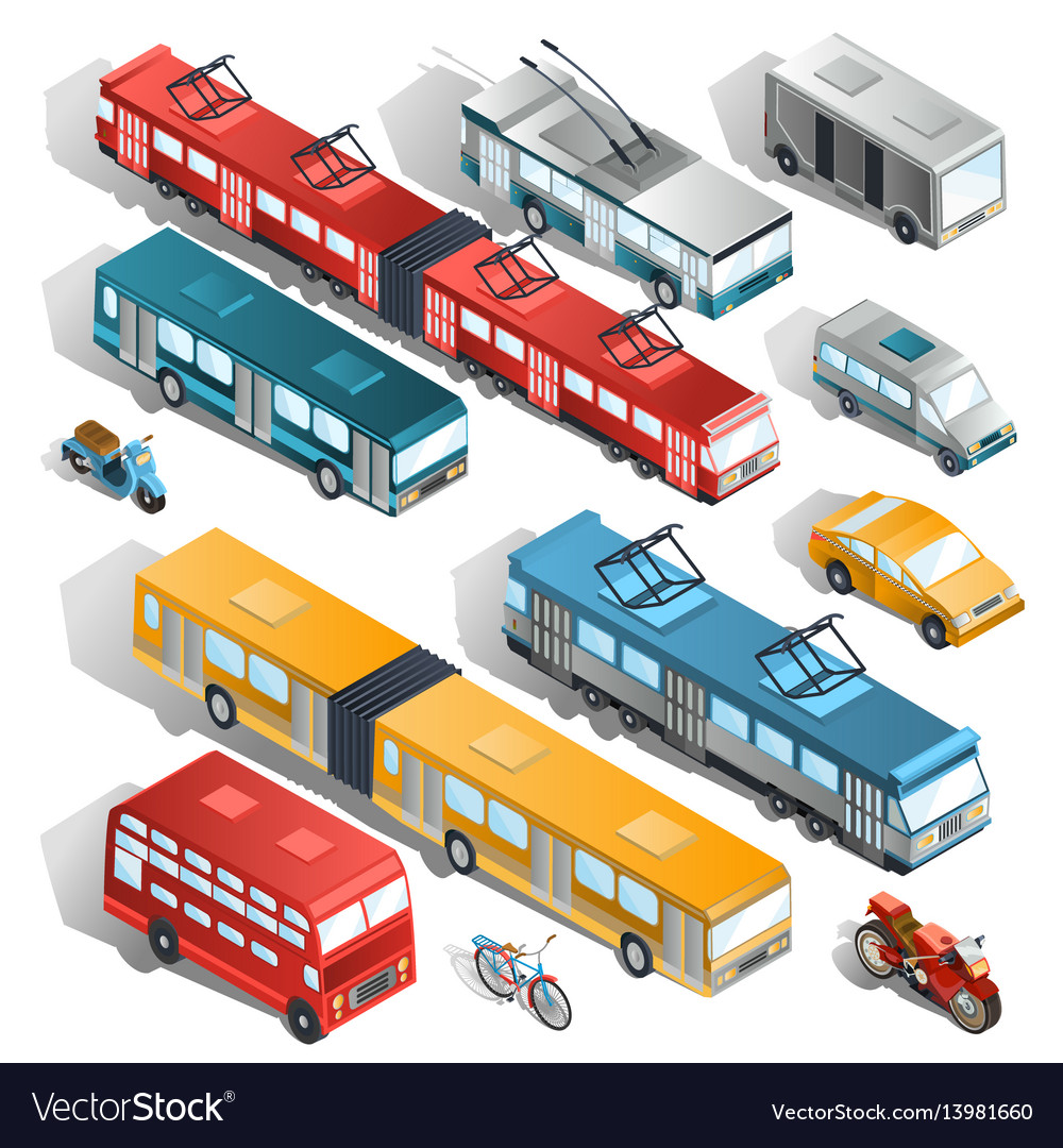 Set of isometric of municipal Royalty Free Vector Image