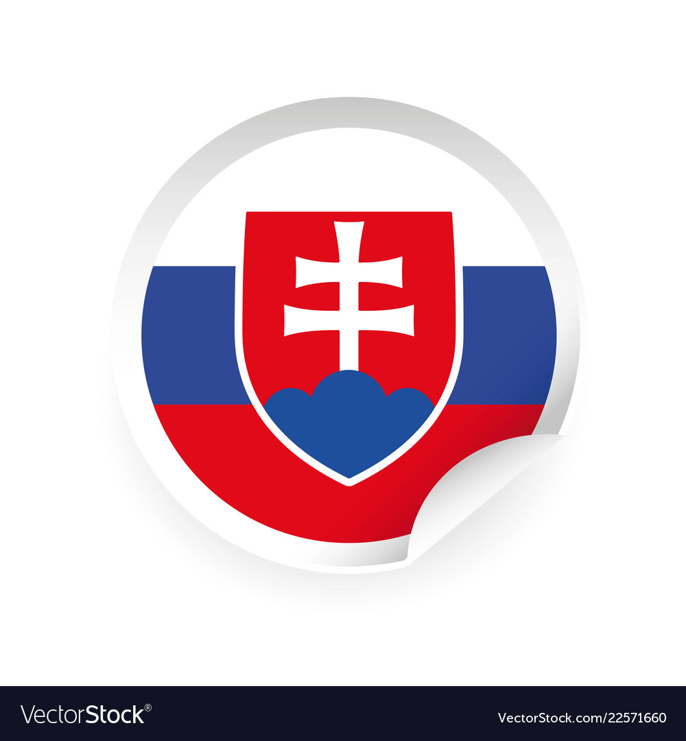 Slovakia flag symbol sticker Royalty Free Vector Image