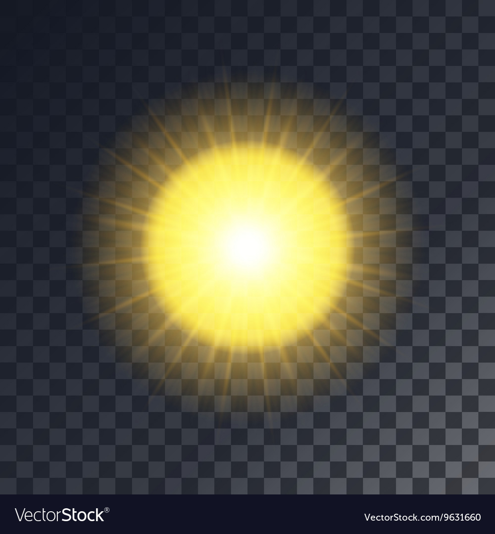 Yellow sun with rays Royalty Free Vector Image