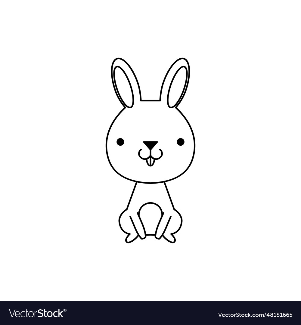 Cute easter bunny isolated on white background Vector Image