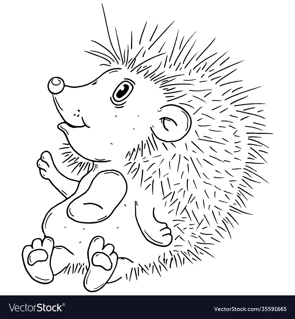 Hedgehog cartoon cheerful Royalty Free Vector Image