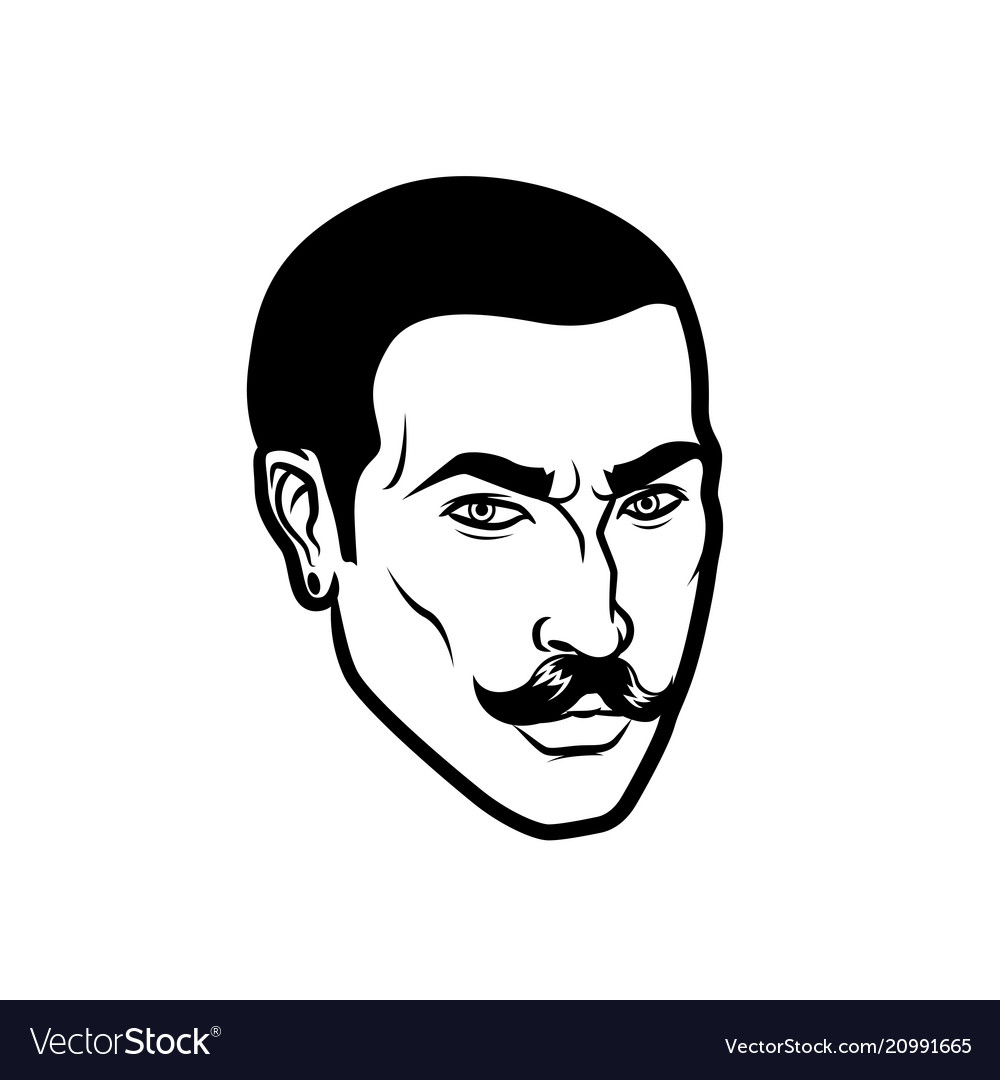 Men face hipster head with haircuts Royalty Free Vector