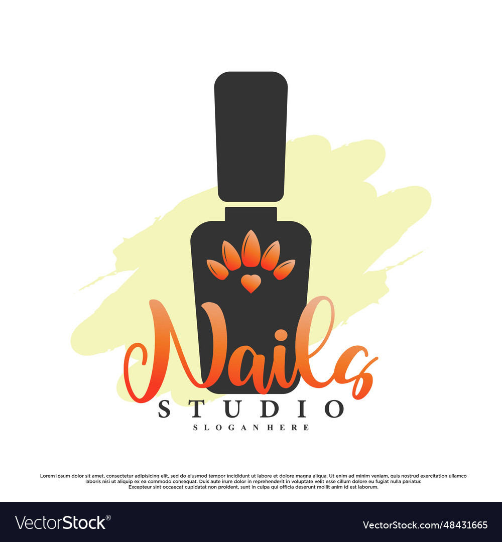 Nail art or polish for beauty logo design Vector Image