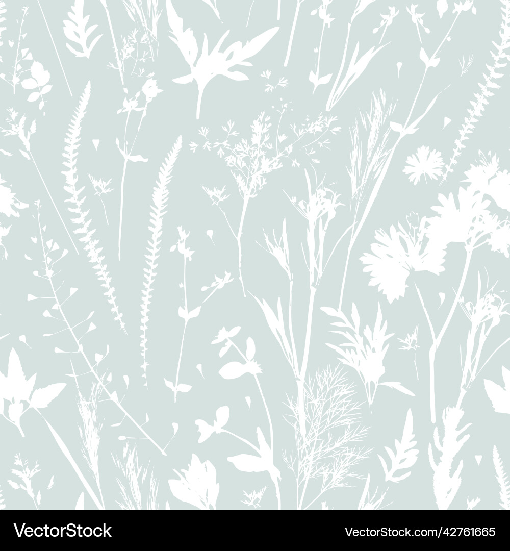 Seamless pattern with wild herbs Royalty Free Vector Image