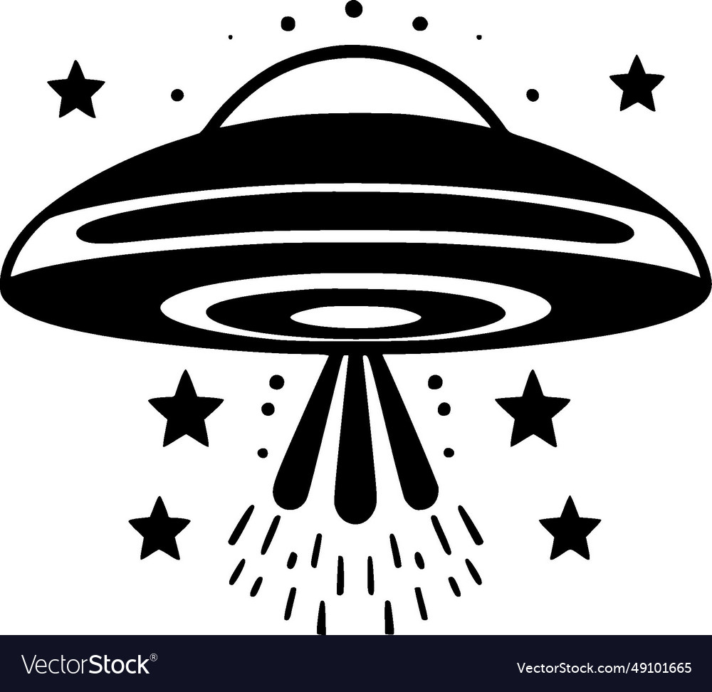 Ufo - minimalist and simple silhouette Royalty Free Vector