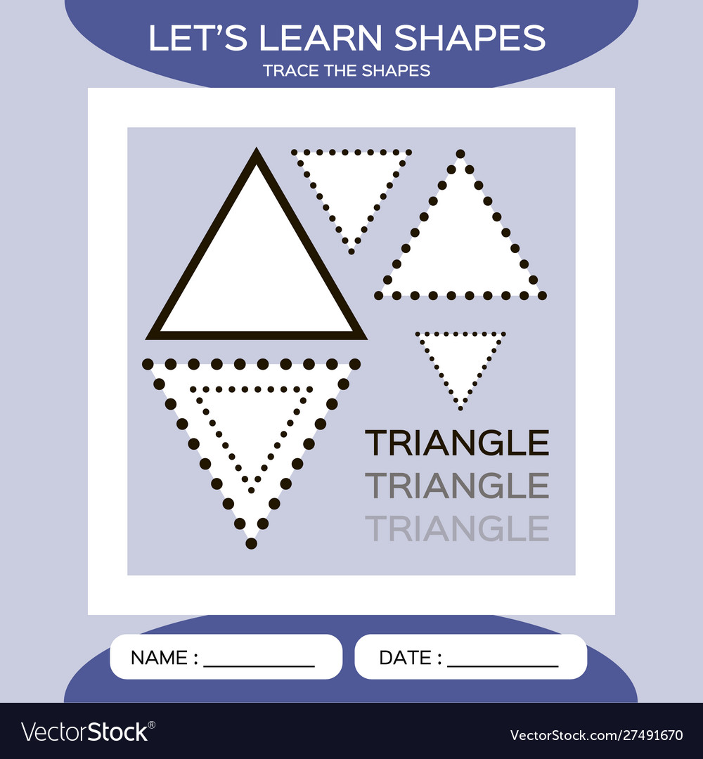 Learn shapes triangle handwriting practice