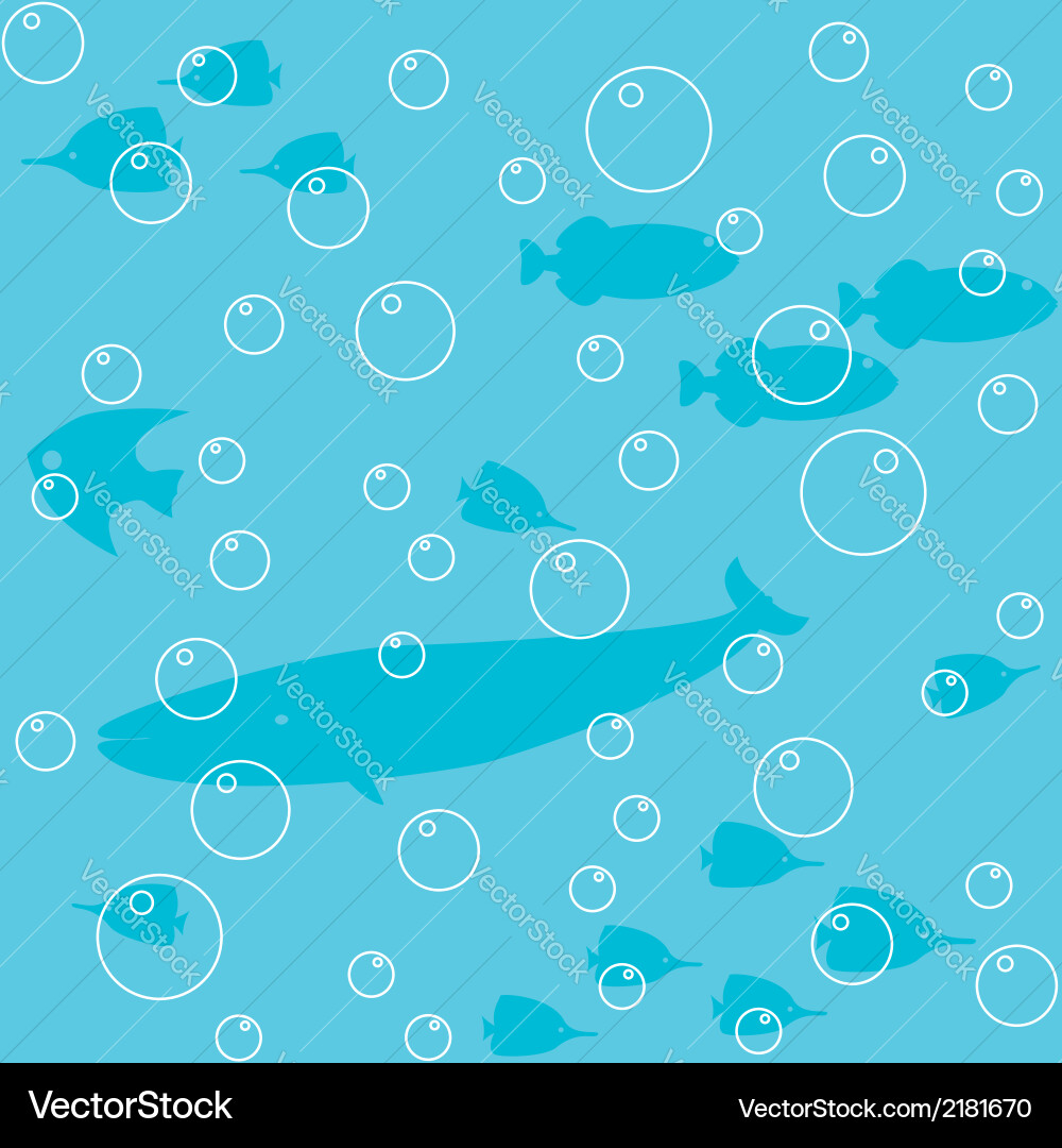 Seamless pattern with fish silhouettes Royalty Free Vector