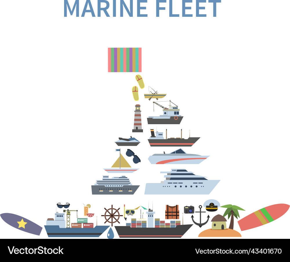 Ship concept flat Royalty Free Vector Image - VectorStock