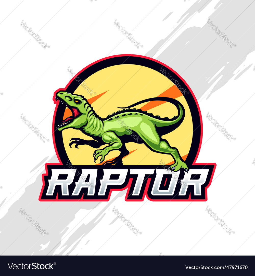 Velociraptor dinosaur logo mascot digital Vector Image