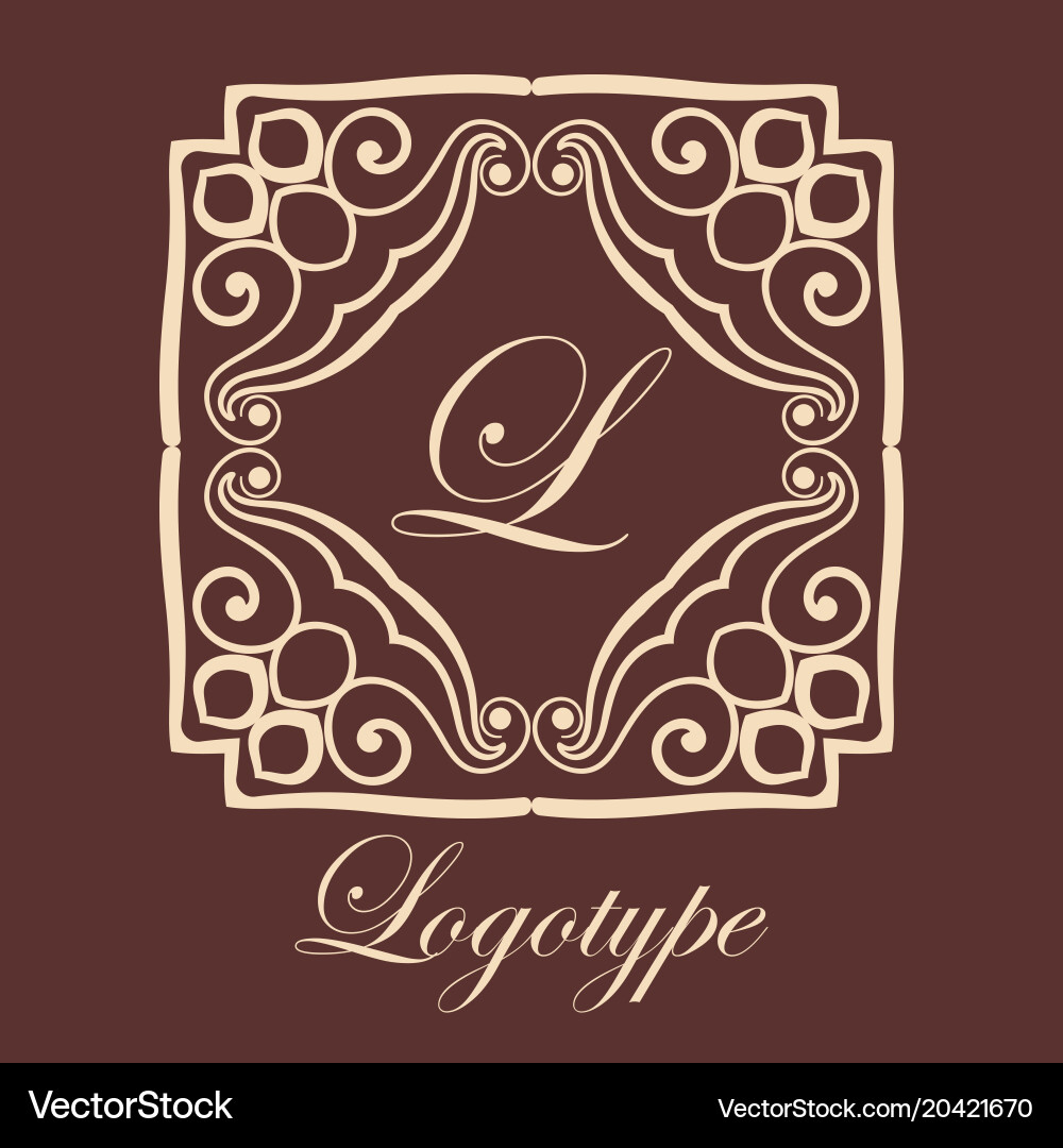 Vintage ornamental monogram Royalty Free Vector Image
