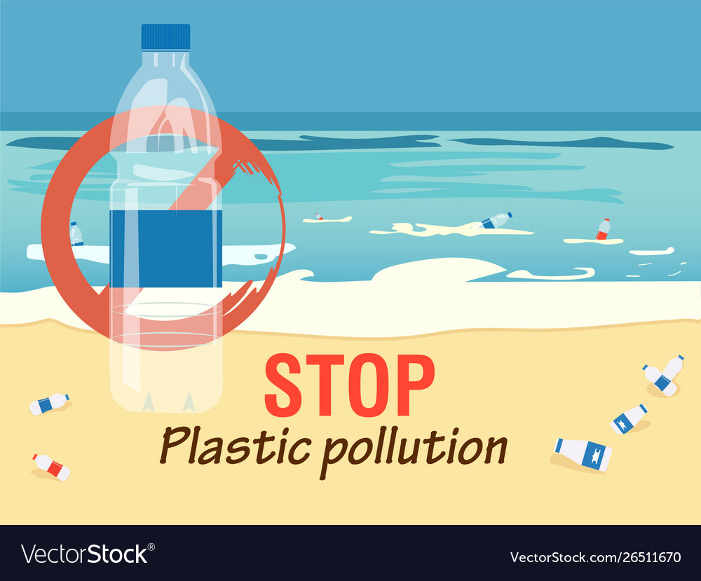 World Environment Day Concept Stop Plastic Vector Image