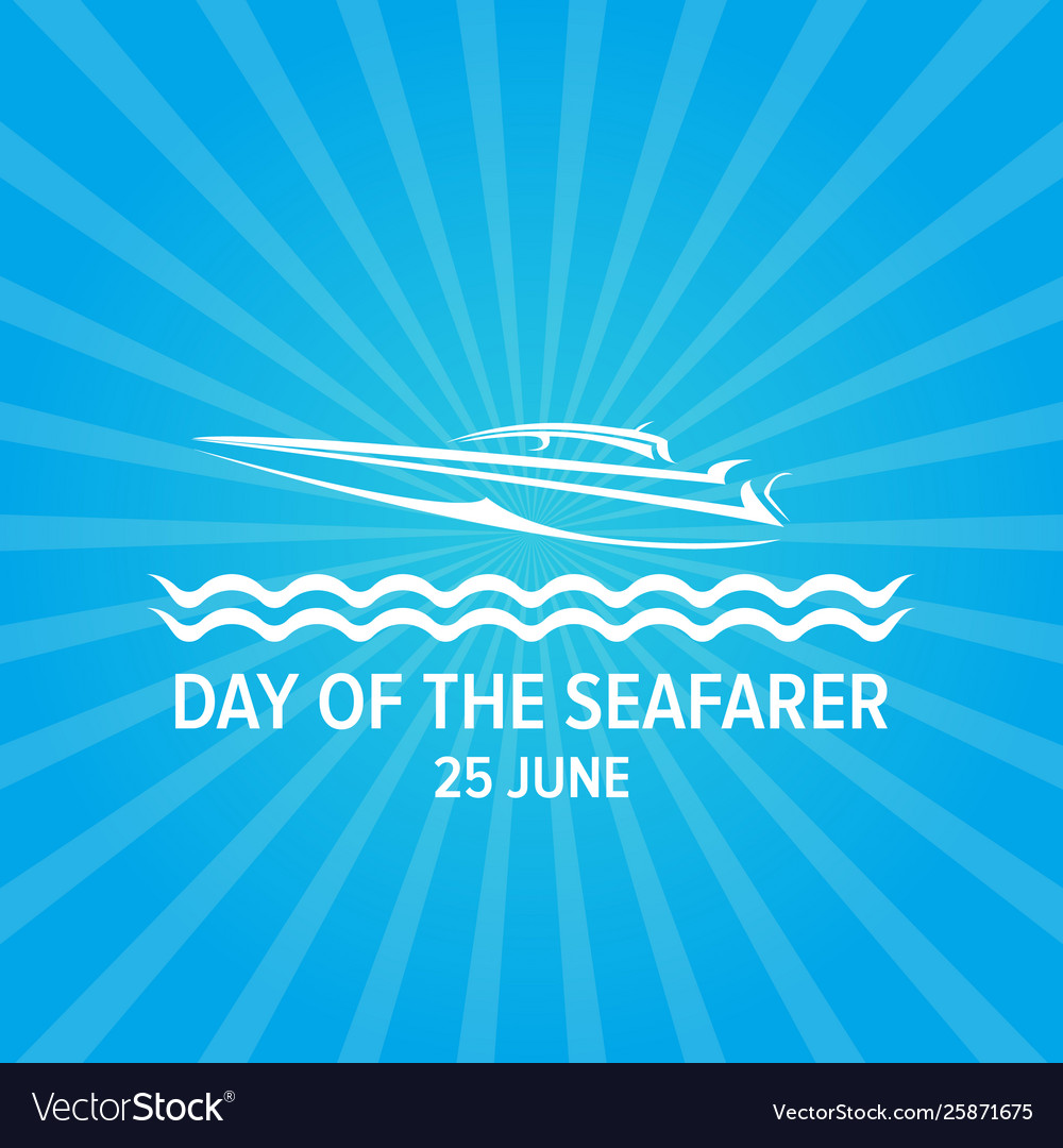 Day seafarer 25 june silhouette Royalty Free Vector Image