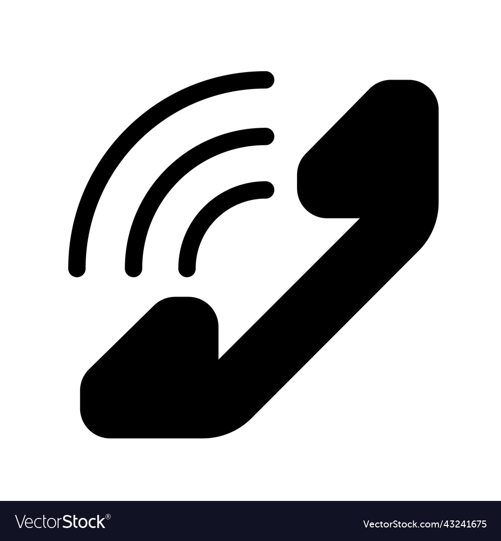 Handset black glyph icon Royalty Free Vector Image