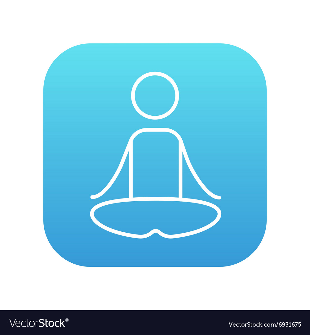 Man meditating in lotus pose line icon Royalty Free Vector