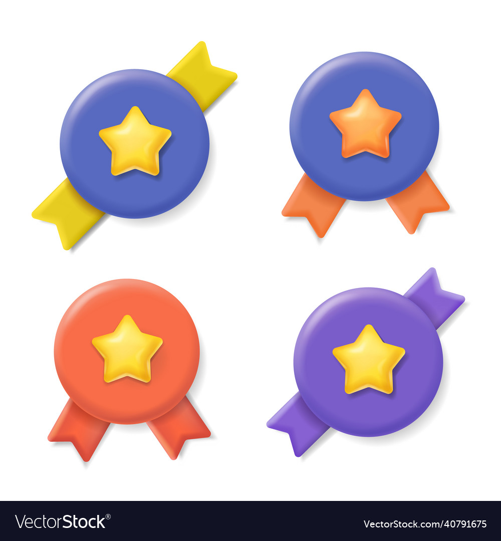 Rosette ribbon icon with star awards label