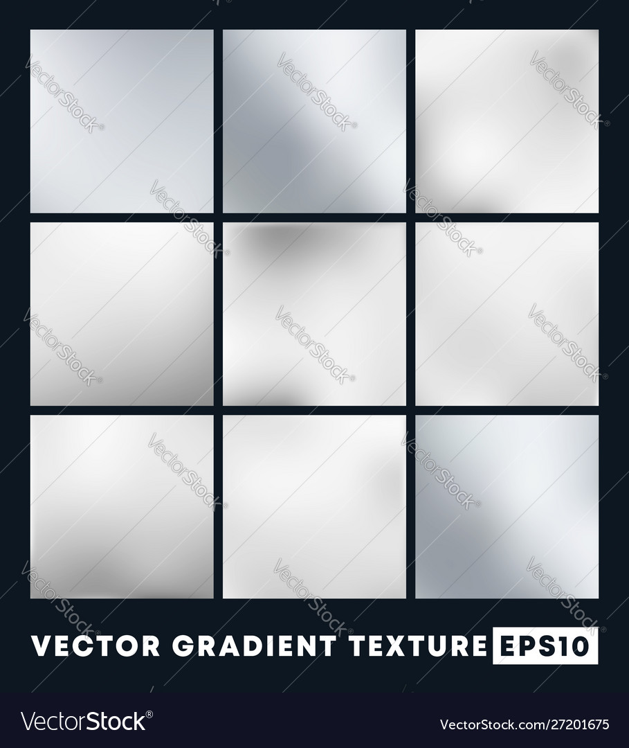 Set silver gradient texture pattern background