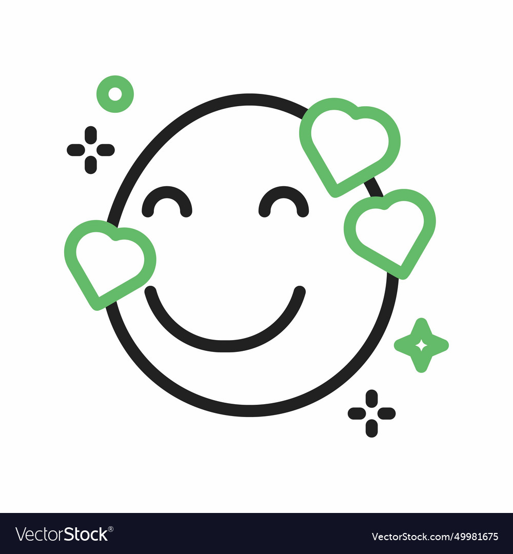 Smiling face with hearts icon image Royalty Free Vector