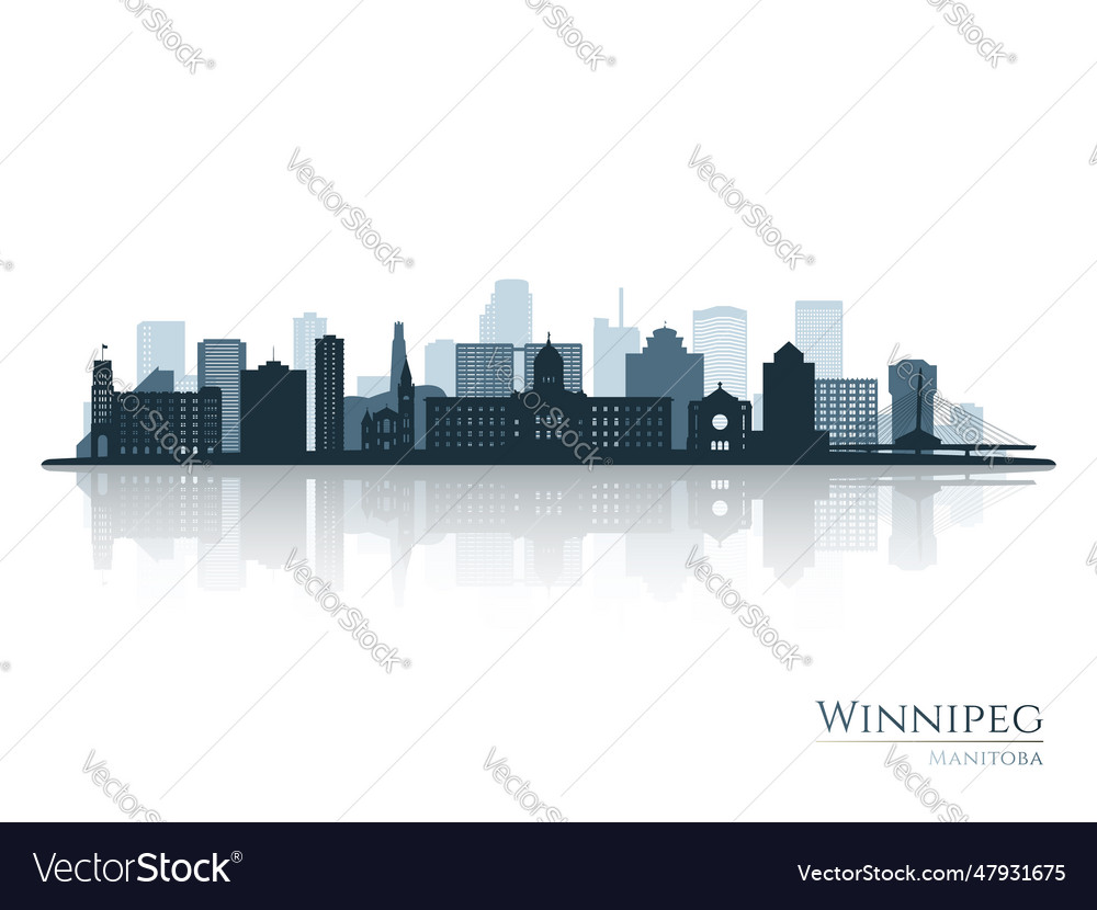 Winnipeg skyline silhouette Royalty Free Vector Image