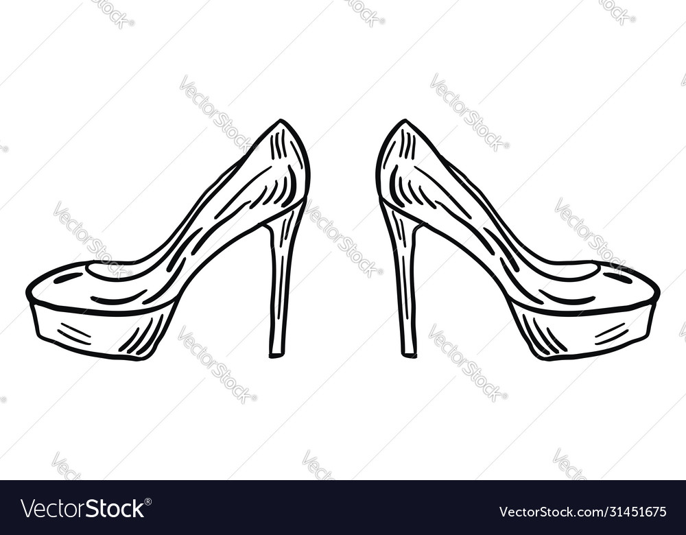 Womans shoes on white background Royalty Free Vector Image