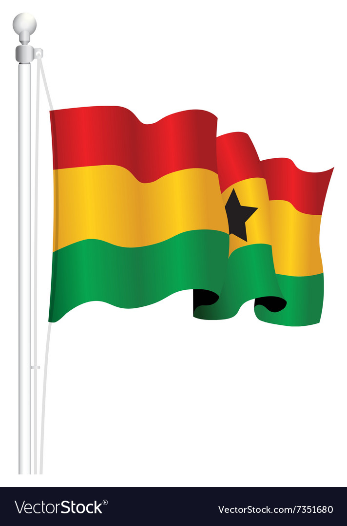 Ghana flag Royalty Free Vector Image - VectorStock