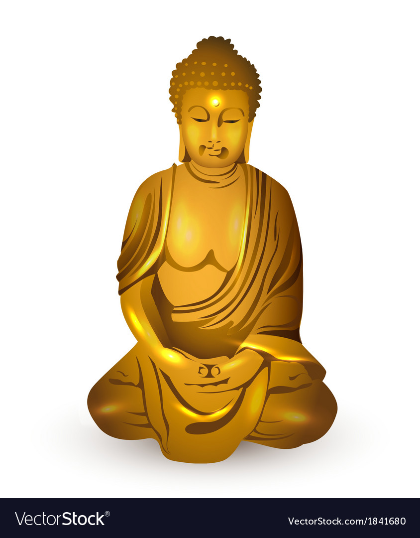 Gold buddha Royalty Free Vector Image - VectorStock