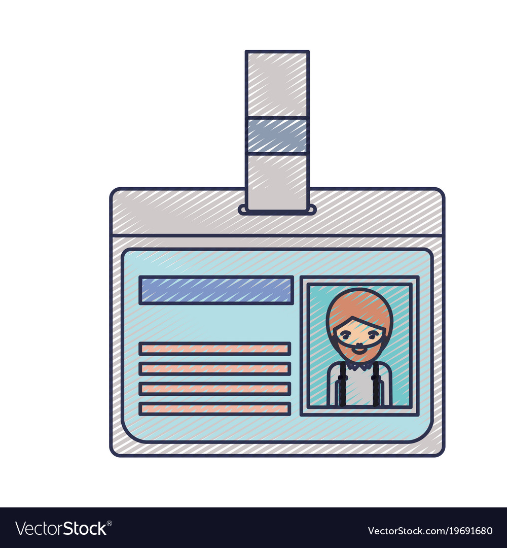 Identification card with half body man picture Vector Image