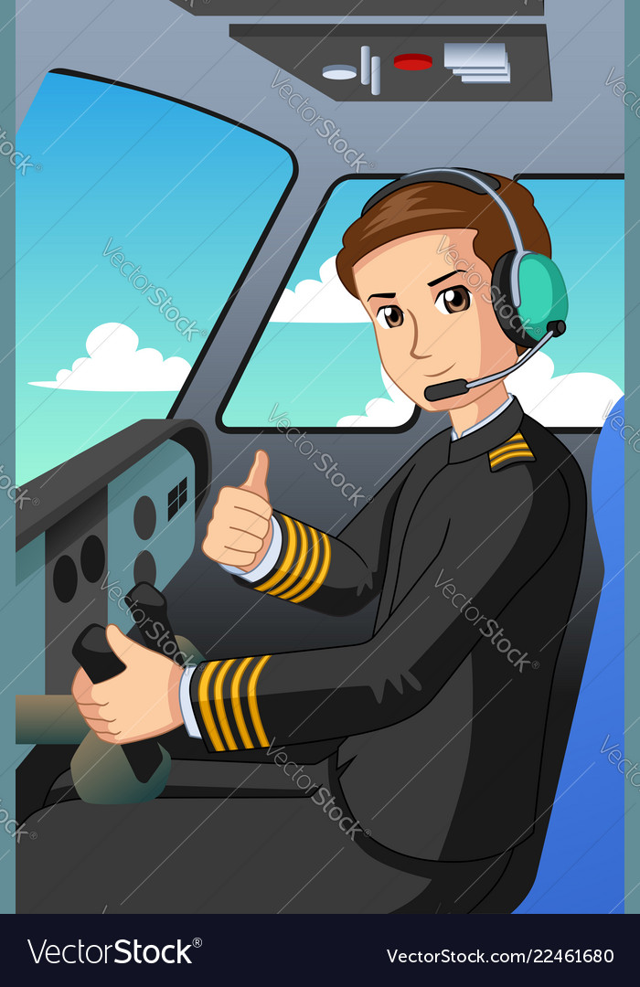 Pilot of an airplane Royalty Free Vector Image