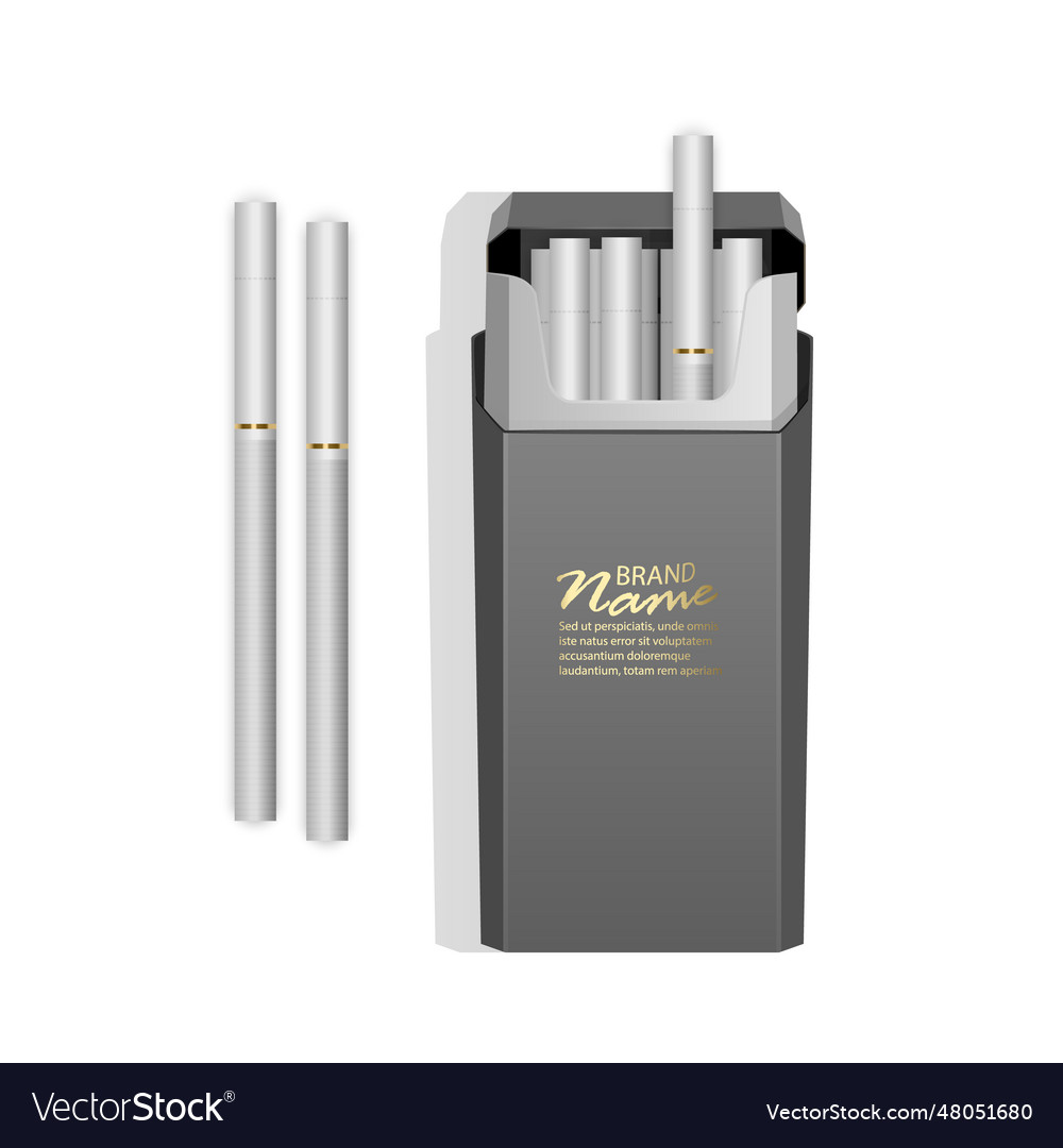 Realistic pack of light cigarettes addiction is Vector Image