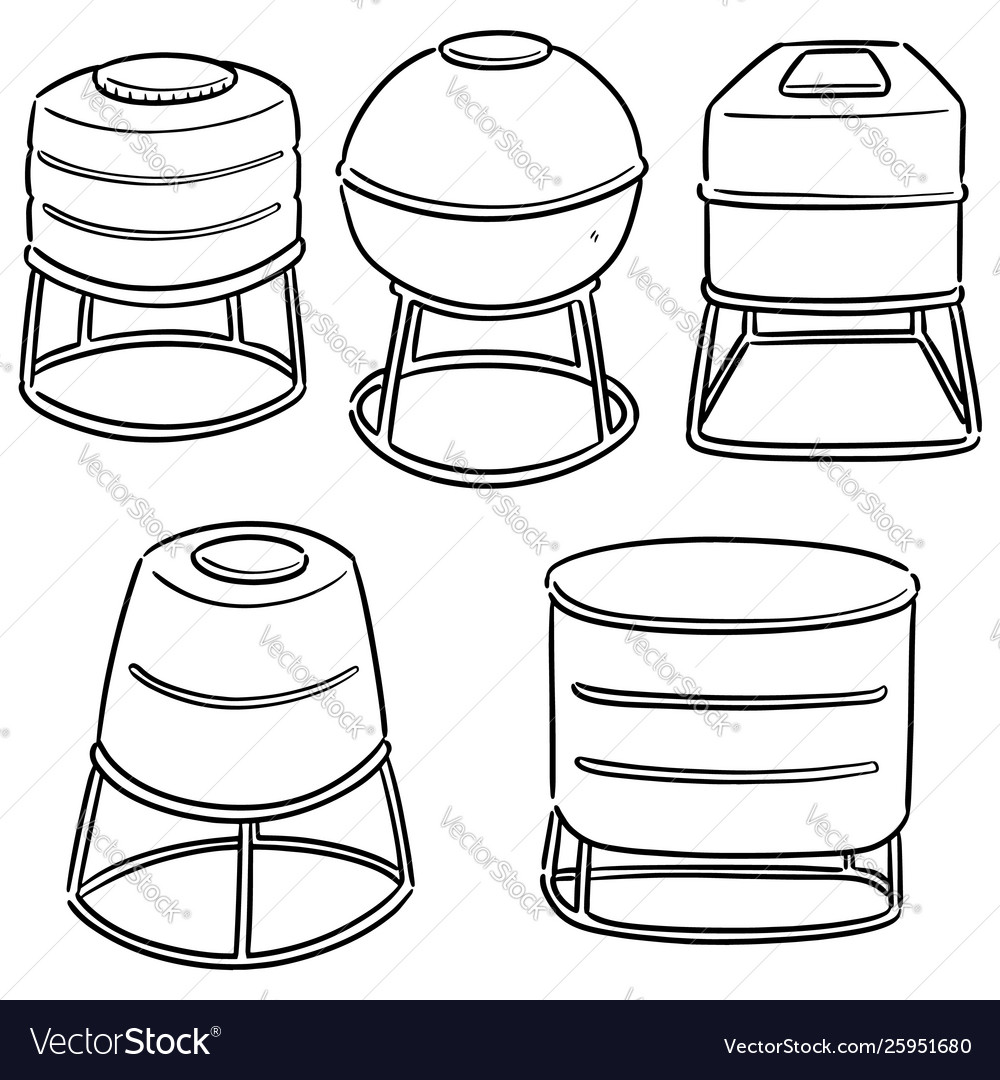 Set water storage tanks Royalty Free Vector Image