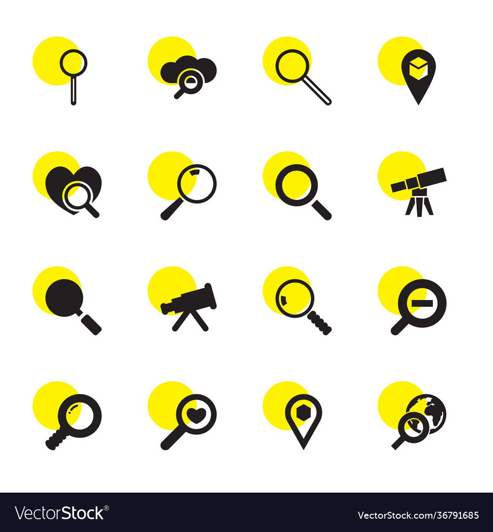 Find icons Royalty Free Vector Image - VectorStock