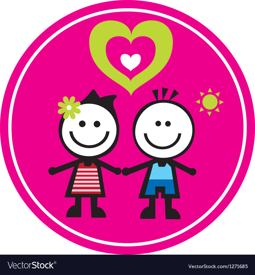 Download Happy family sticker Royalty Free Vector Image