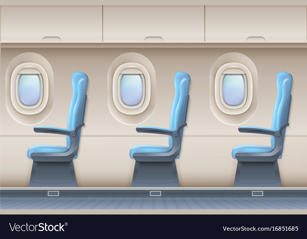 Passenger airplane interior aircraft Royalty Free Vector