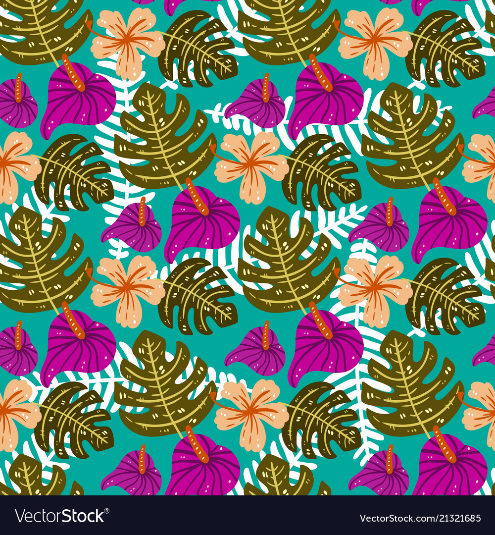 Summer Tropical Seamless Pattern Royalty Free Vector Image