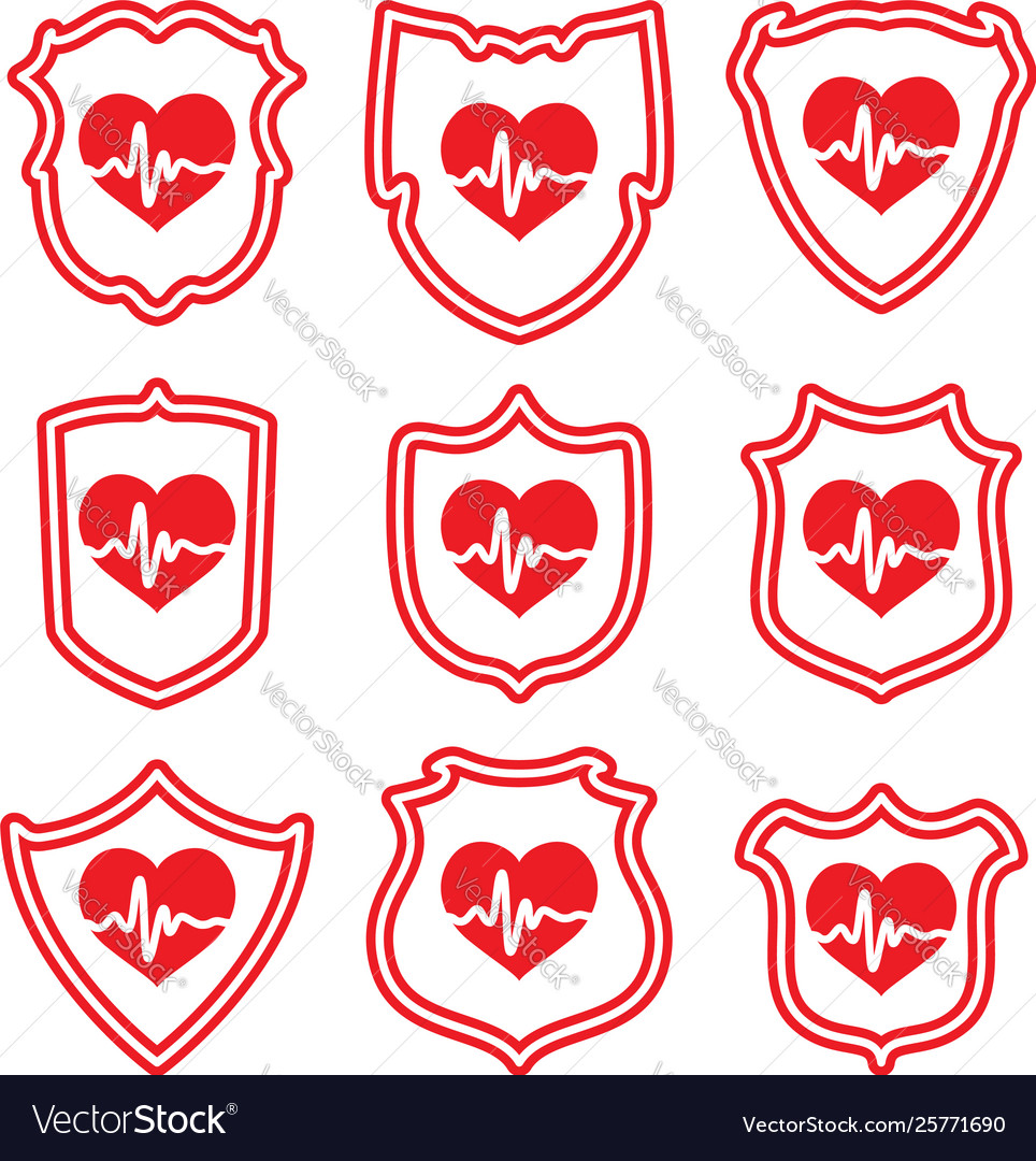 Icons Protect Your Heart Symbols Royalty Free Vector Image