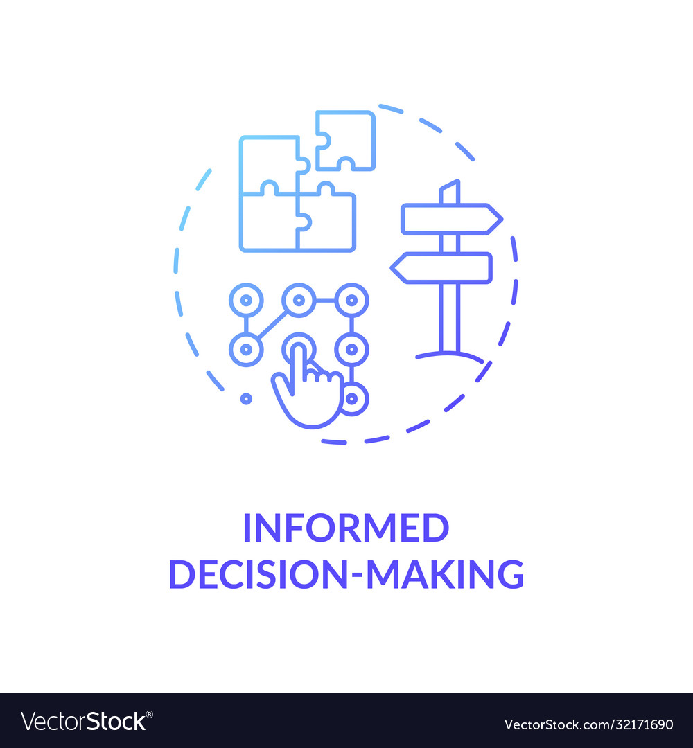 Informed decision making blue gradient concept Vector Image