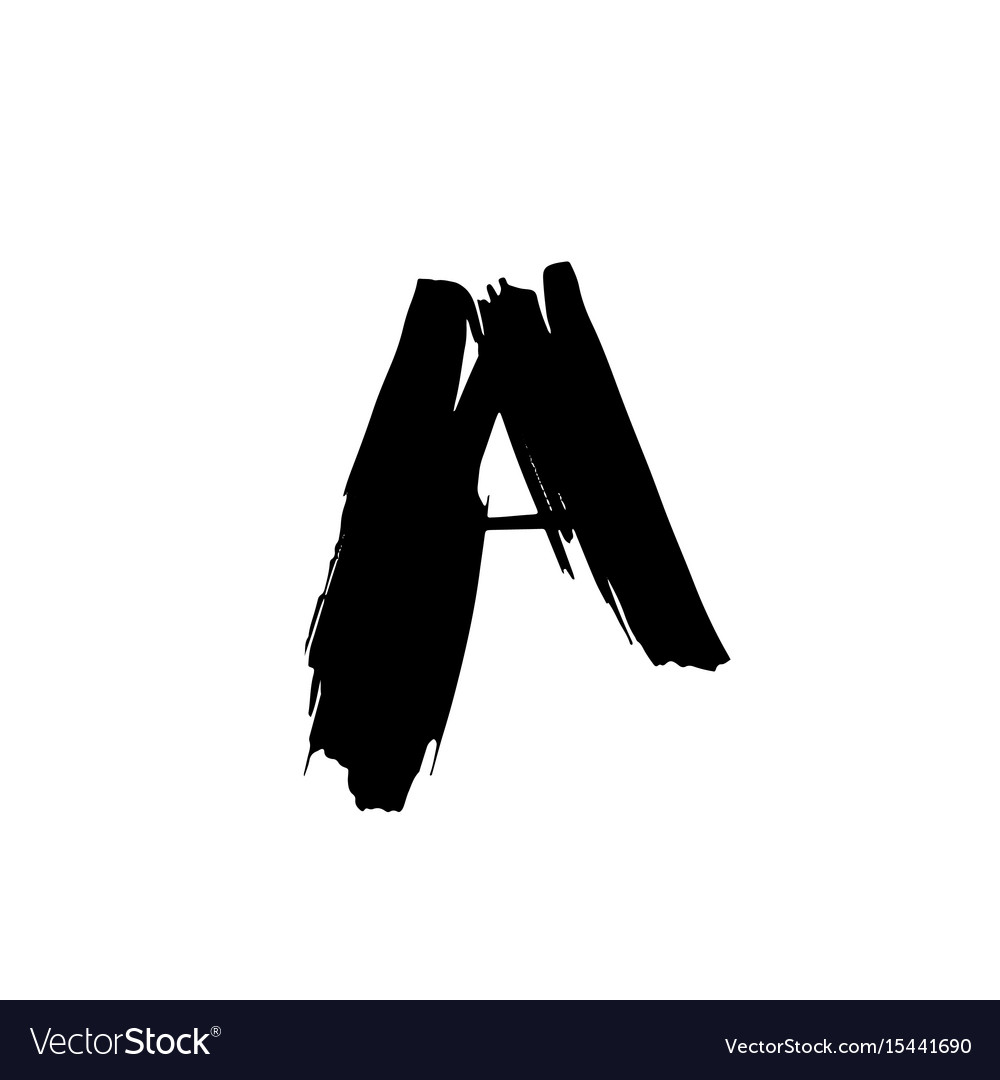 Letter a handwritten by dry brush rough strokes Vector Image