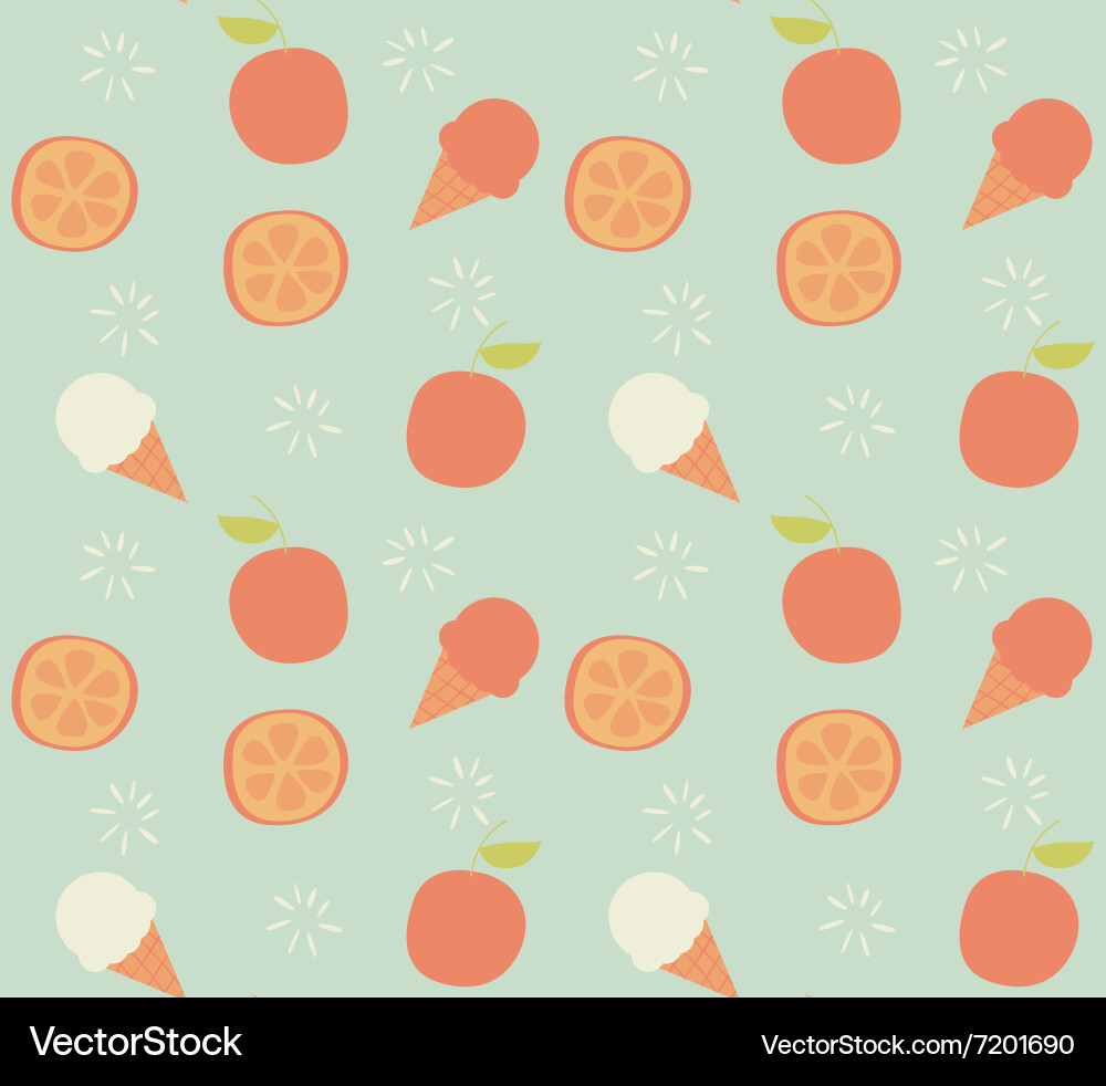 Seamless pattern with hand drawn orange fruit Vector Image