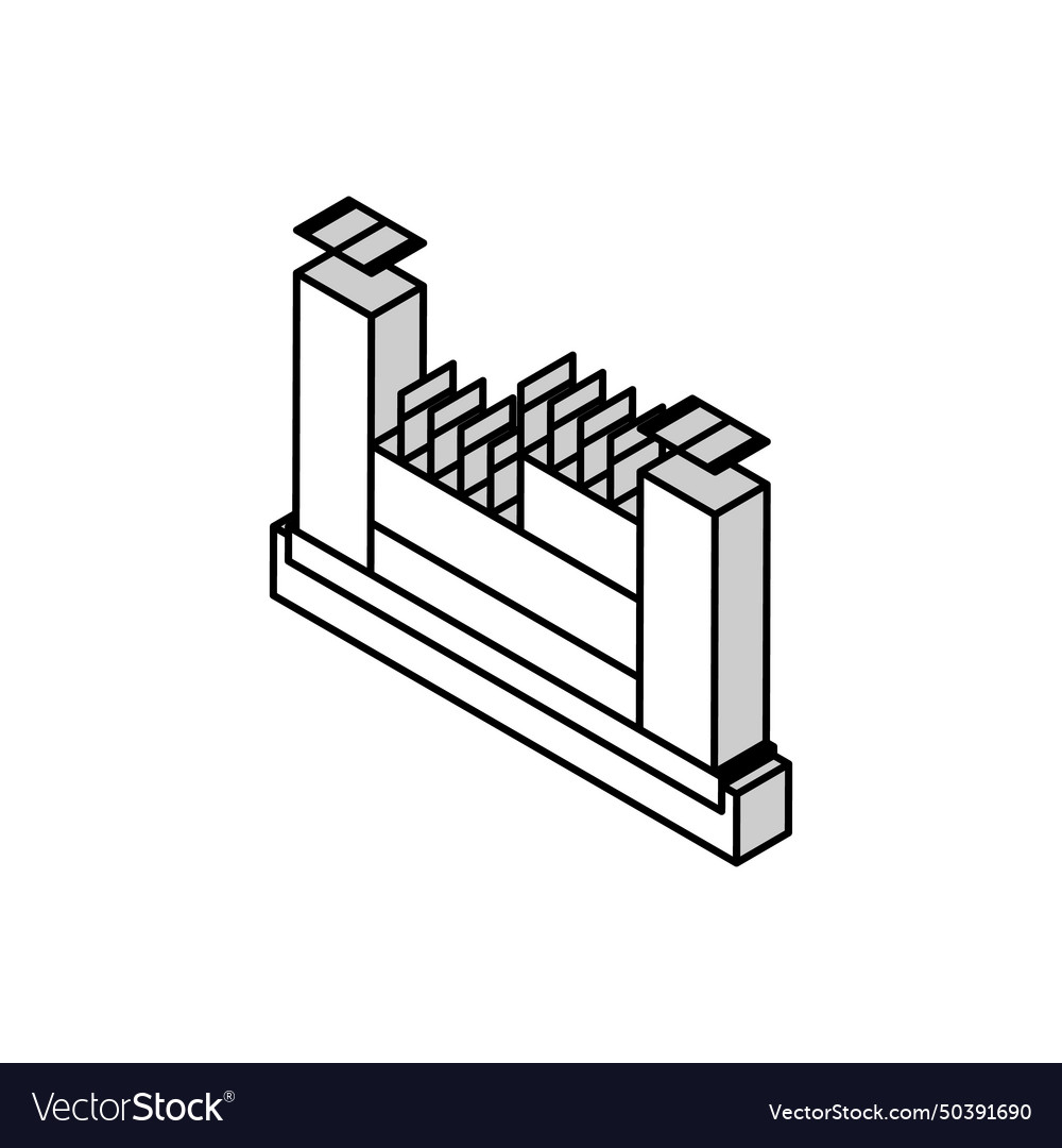 Structure with reinforcement concrete isometric Vector Image