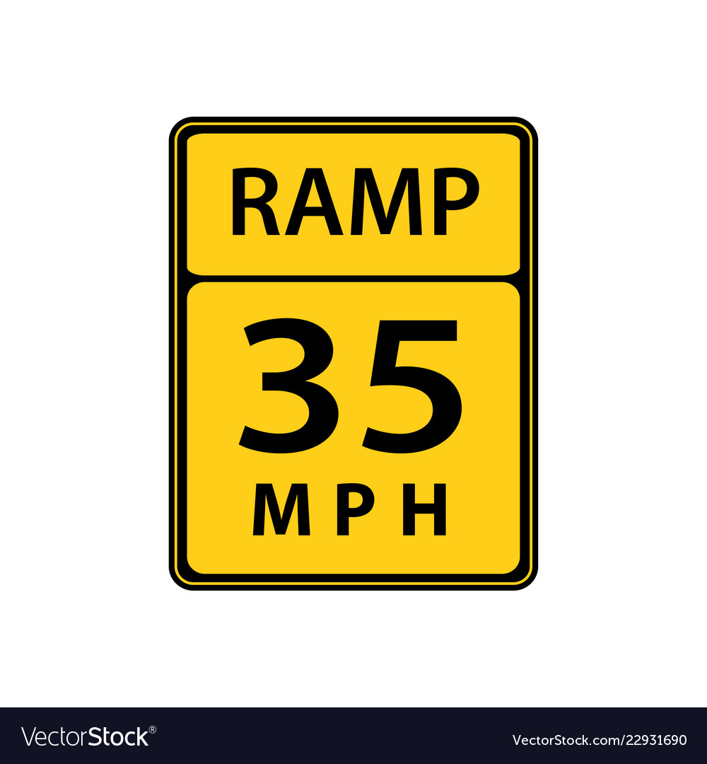 Usa traffic road sign slow down maximum advised Vector Image