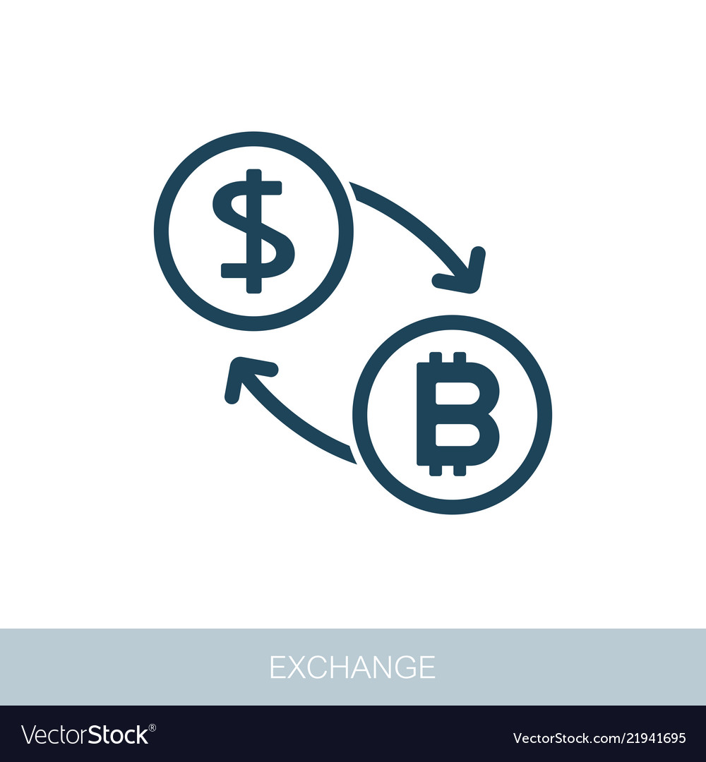 Bitcoin To Dollar Exchange Icon Royalty Free Vector Image Icon Royalty Free Vector Image