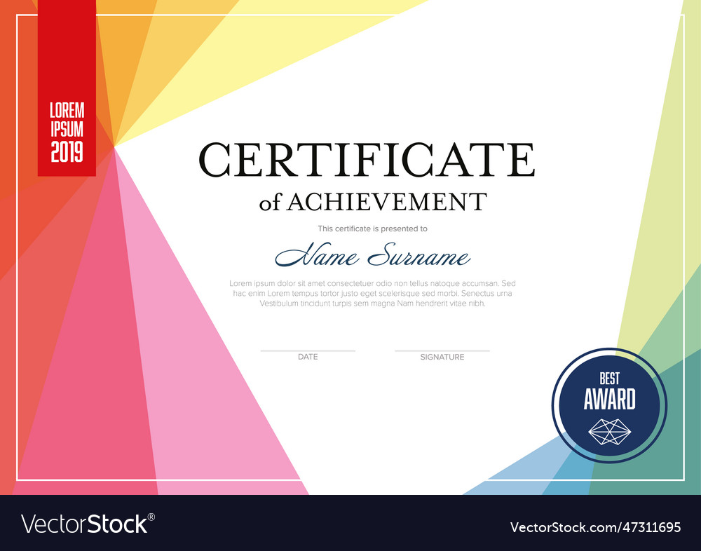 Modern certificate template royalty free vector image