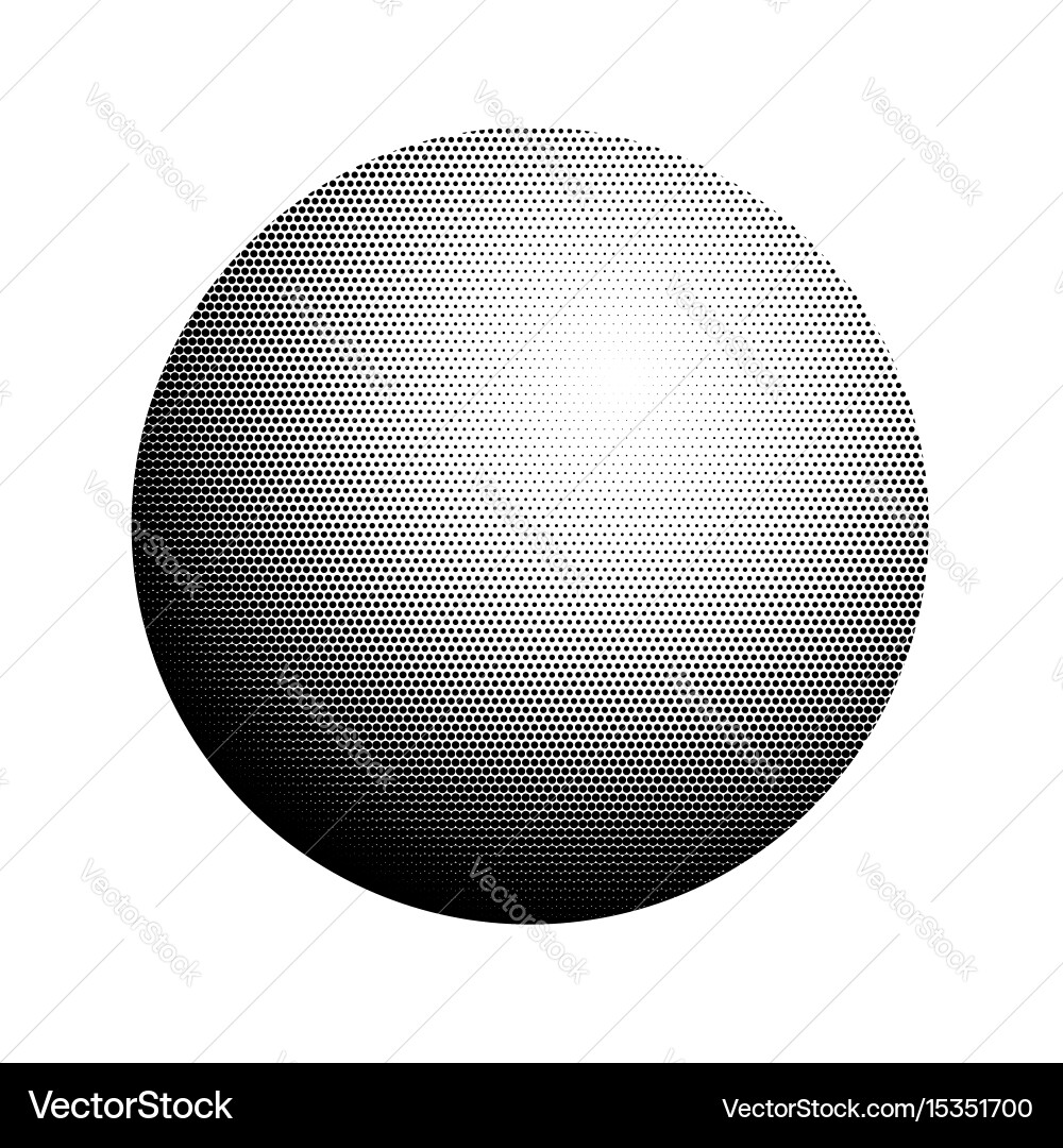 Abstract halftone minimalist ball circle on Vector Image